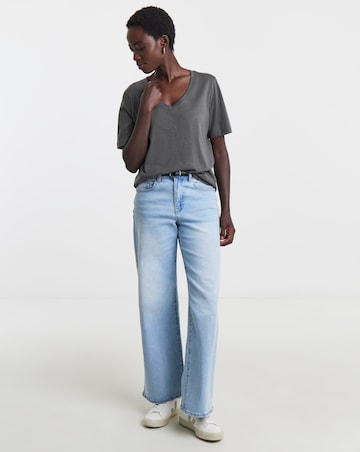 Black, White & Charcoal 3 Pack V Neck Short Sleeve T-Shirts