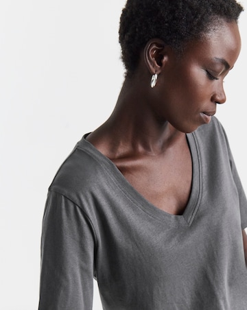 Black, White & Charcoal 3 Pack V Neck Short Sleeve T-Shirts