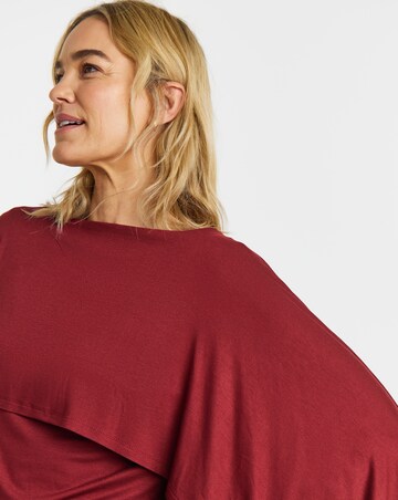 Burgundy Long Sleeve Cape Top