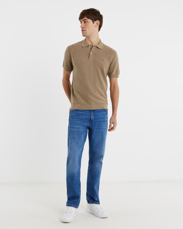 Lacoste Short Sleeve Knitted Polo - Beige