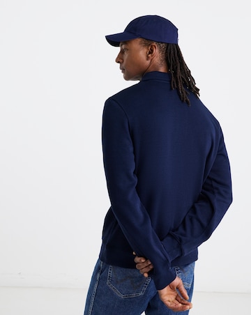 Lacoste Button Collar Sweatshirt - Navy