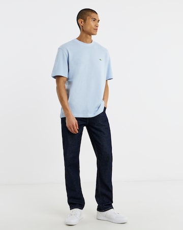 Lacoste Short Sleeve Linen Blend Pique T-Shirt - Light Blue