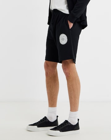 Lyle & Scott Borders Label Graphic Sweatshort - Jet Black