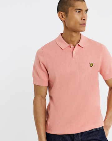 Lyle & Scott Cotton Short Sleeve Knitted Polo - Grapefruit