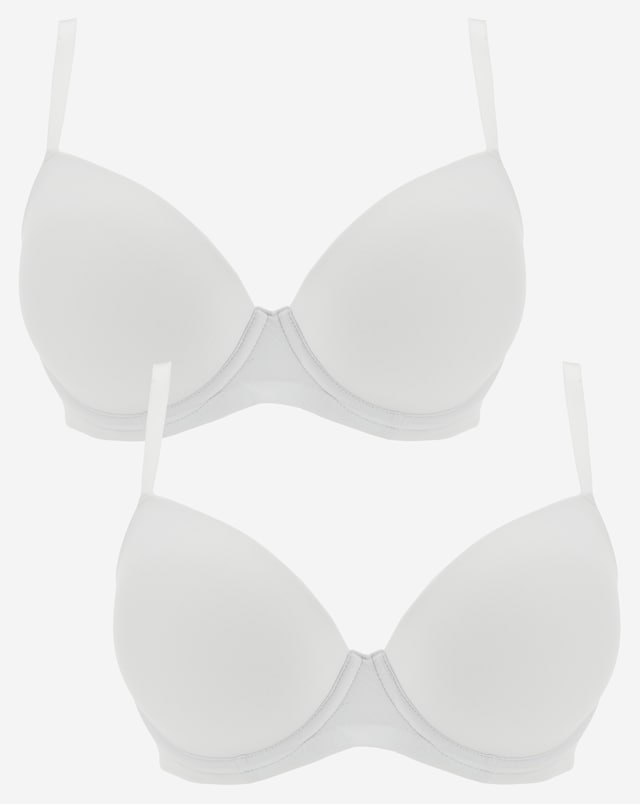 2 Pack Feather Touch Moulded TShirt Bras