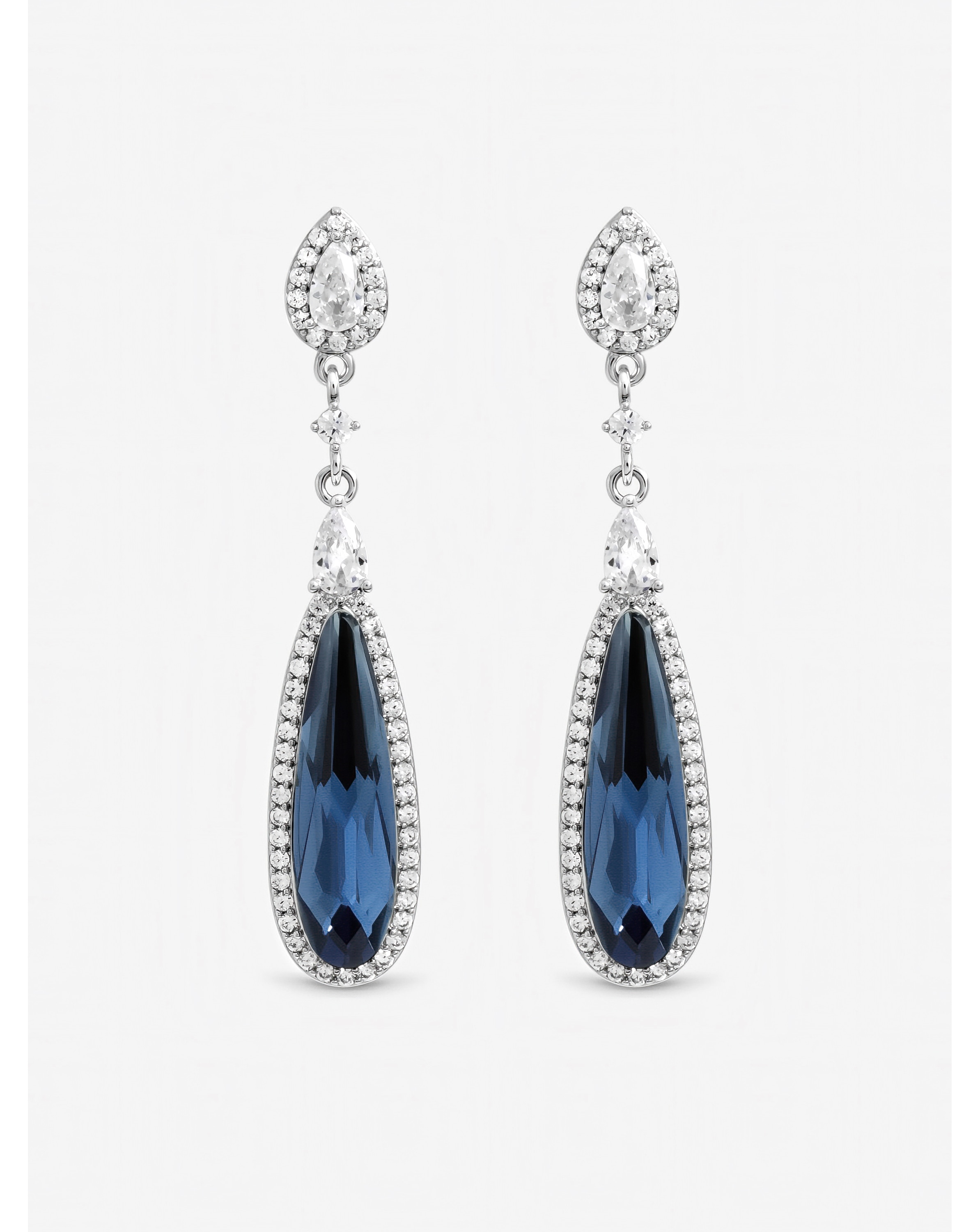 New In - Silver Plated Crystal Drop Earrings
