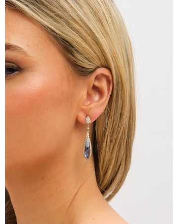 Jon Richard Silver Plated Crystal and Sapphire Drop Earrings