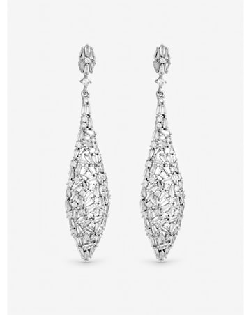 Jon Richard Rhodium Plated Mixed Stone Statement Earrings
