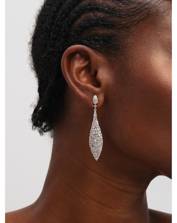 Jon Richard Rhodium Plated Mixed Stone Statement Earrings