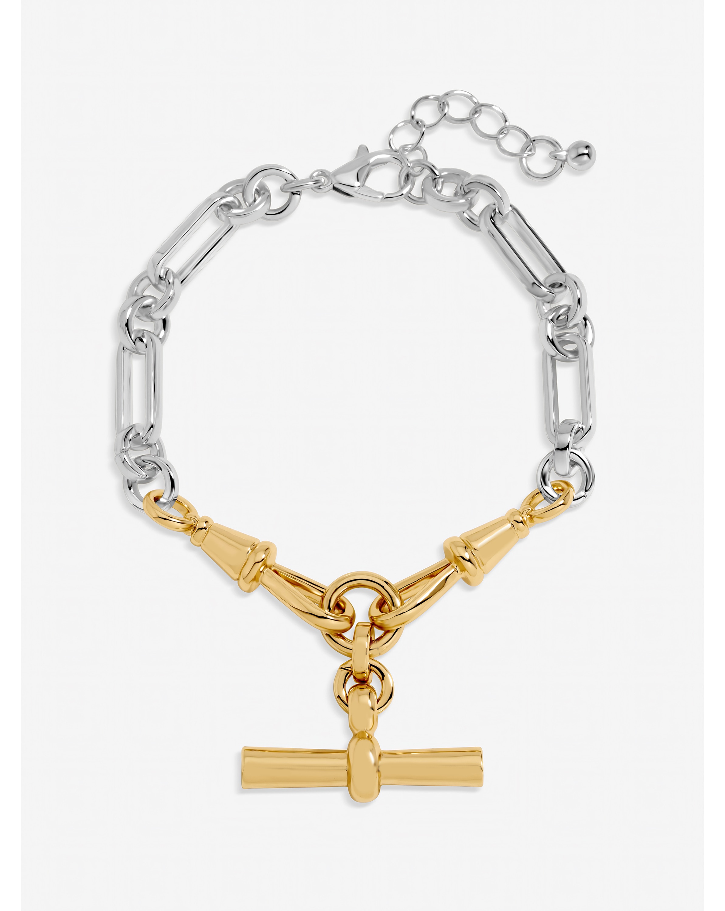 New In - Two Tone T-Bar Bracelet - Gift Pouch