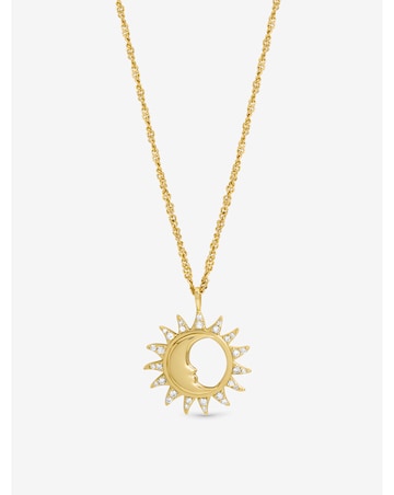 Inicio Gold Plated and Mother of Pearl Sun Pendant - Gift Pouch