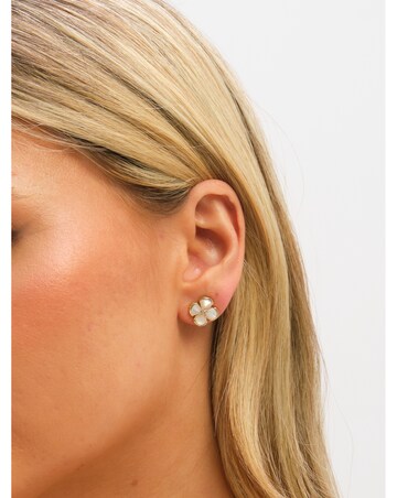Jon Richard Gold Plated Mother of Pearl Flower Stud Earrings