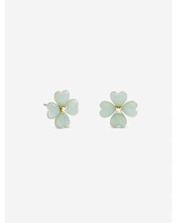 Jon Richard Gold Plated and Mint Green Flower Stud Earrings