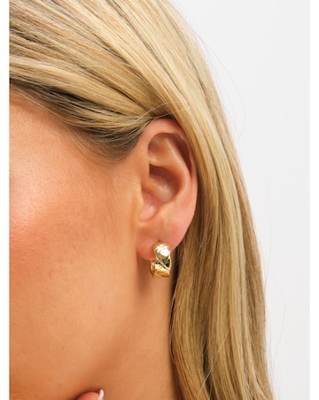 Jon Richard Gold Plated Quilted Hoop Earrings
