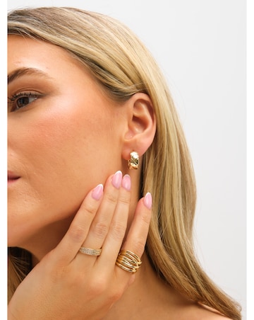 Jon Richard Gold Plated Quilted Hoop Earrings