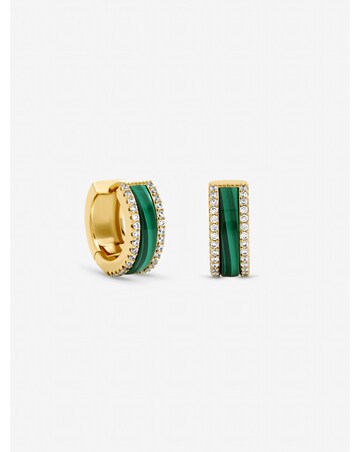 Jon Richard Gold Plated Crystal and Malachite Hoop Earrings
