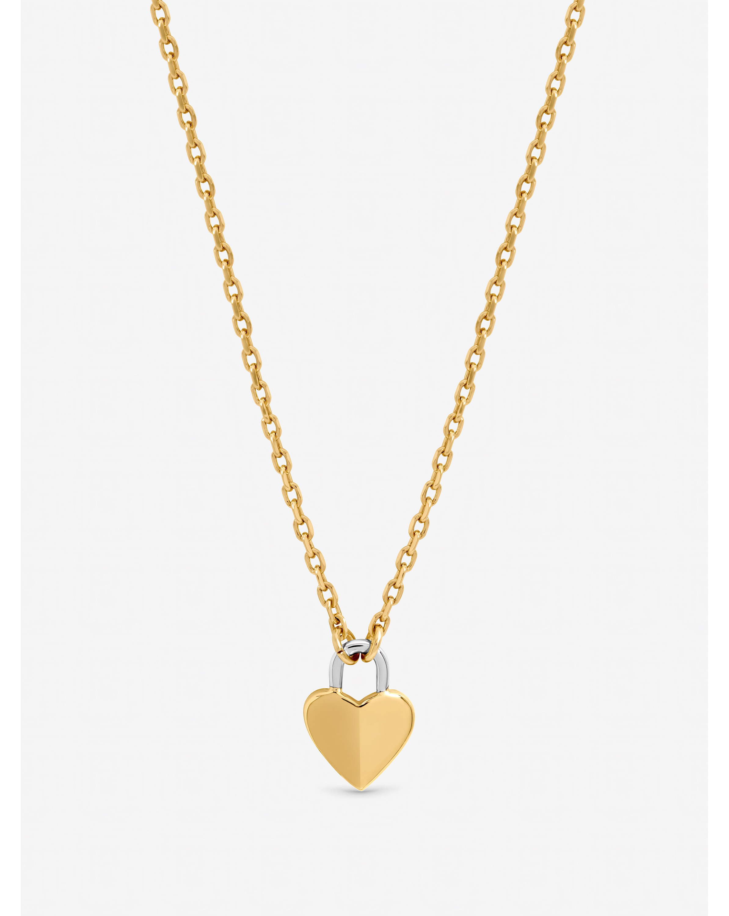 New In - Two Tone Heart Pendant - Gift Pouch