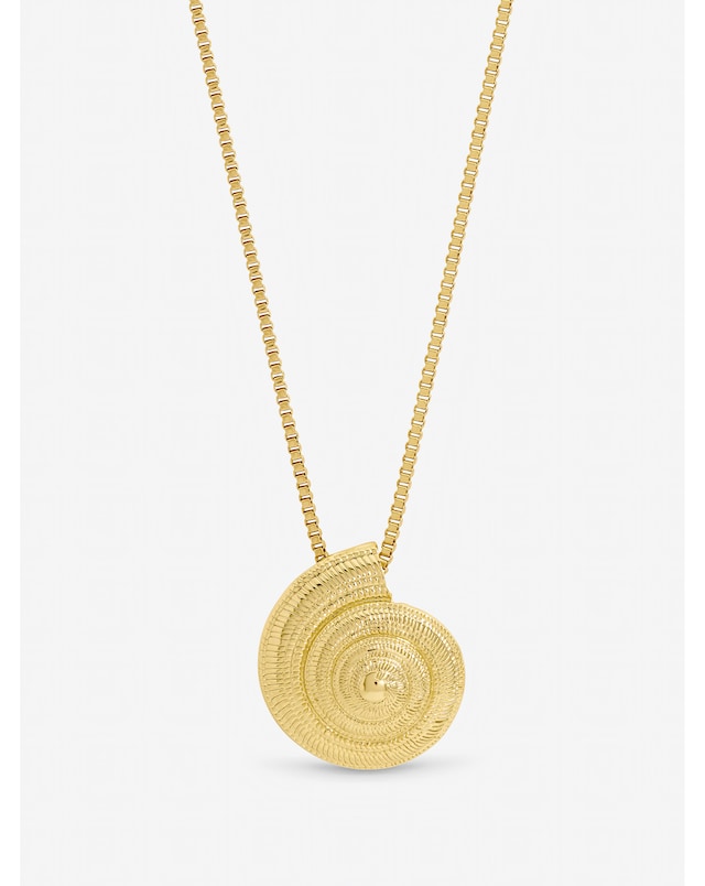 Inicio Gold Plated Statement Shell Necklace - Gift Pouch