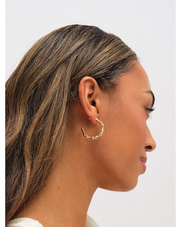 Mood Gold Polished Bamboo Hoop Earrings