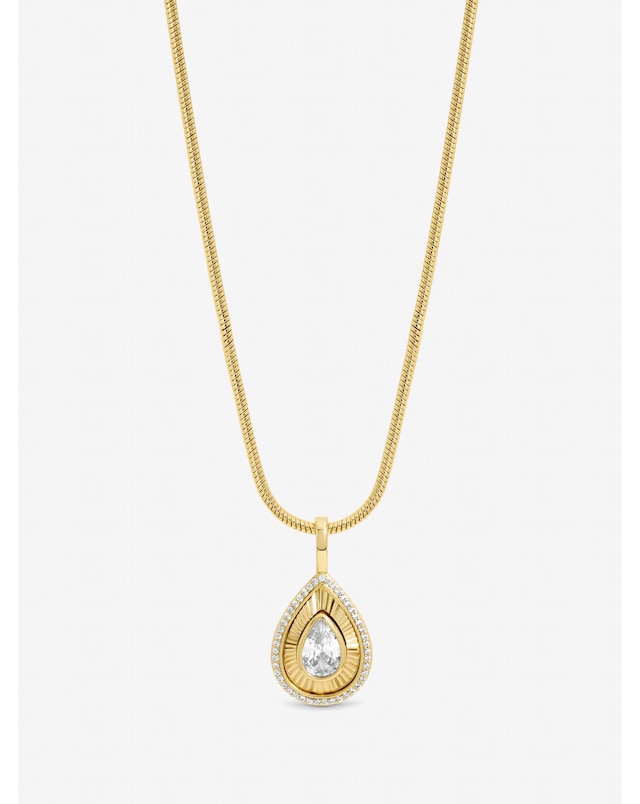 Jon Richard Gold Plated and Diamond Cut Peardrop Pendant
