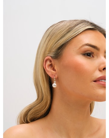 Jon Richard Gold Plated Pave and Pearl Drop Earrings