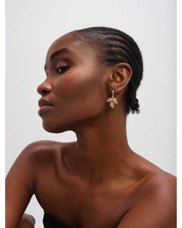 Jon Richard Gold Plated and Cubic Zirconia Leaf Earrings