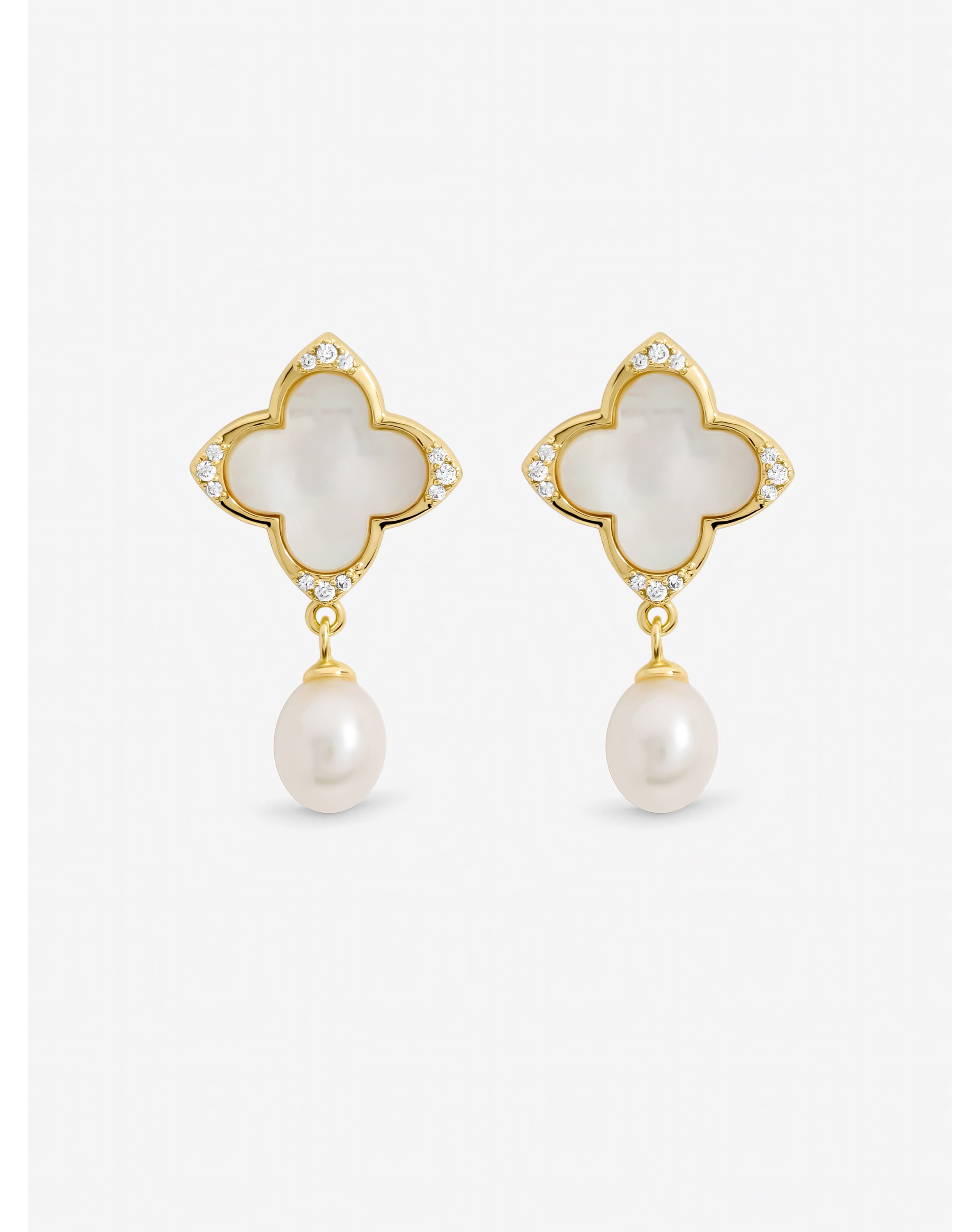 New In - Gold Plated Mother of Pearl Earrings