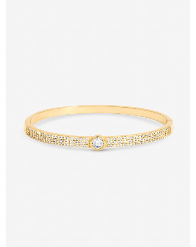 Jon Richard Gold Plated Crystal and Pave Stone Bangle