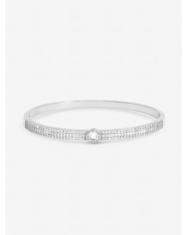 Jon Richard Silver Plated Crystal and Pave Stone Bangle