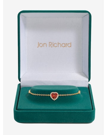 Jon Richard Gold Plated and Red Heart Bracelet