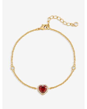 Jon Richard Gold Plated and Red Heart Bracelet