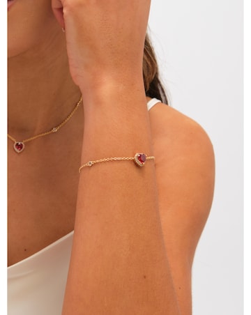 Jon Richard Gold Plated and Red Heart Bracelet
