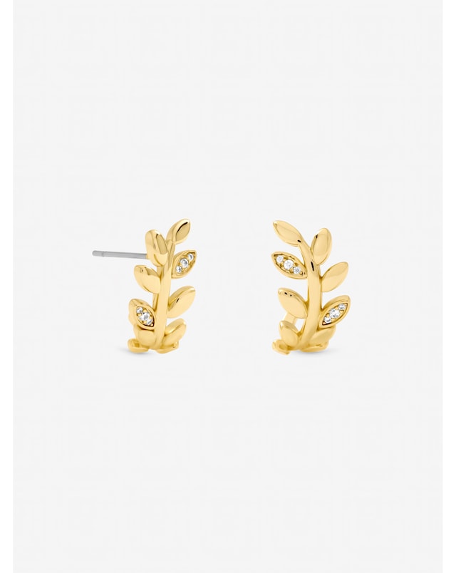 Jon Richard Gold Plated and Crystal Leaf Earrings
