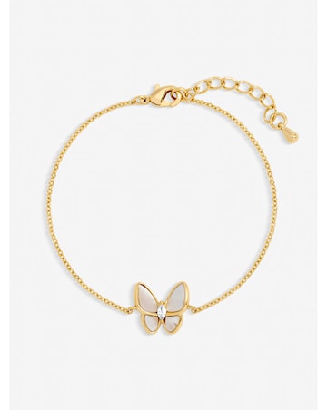 Jon Richard Gold Plated Pave and Mother of Pearl Butterfly Bracelet