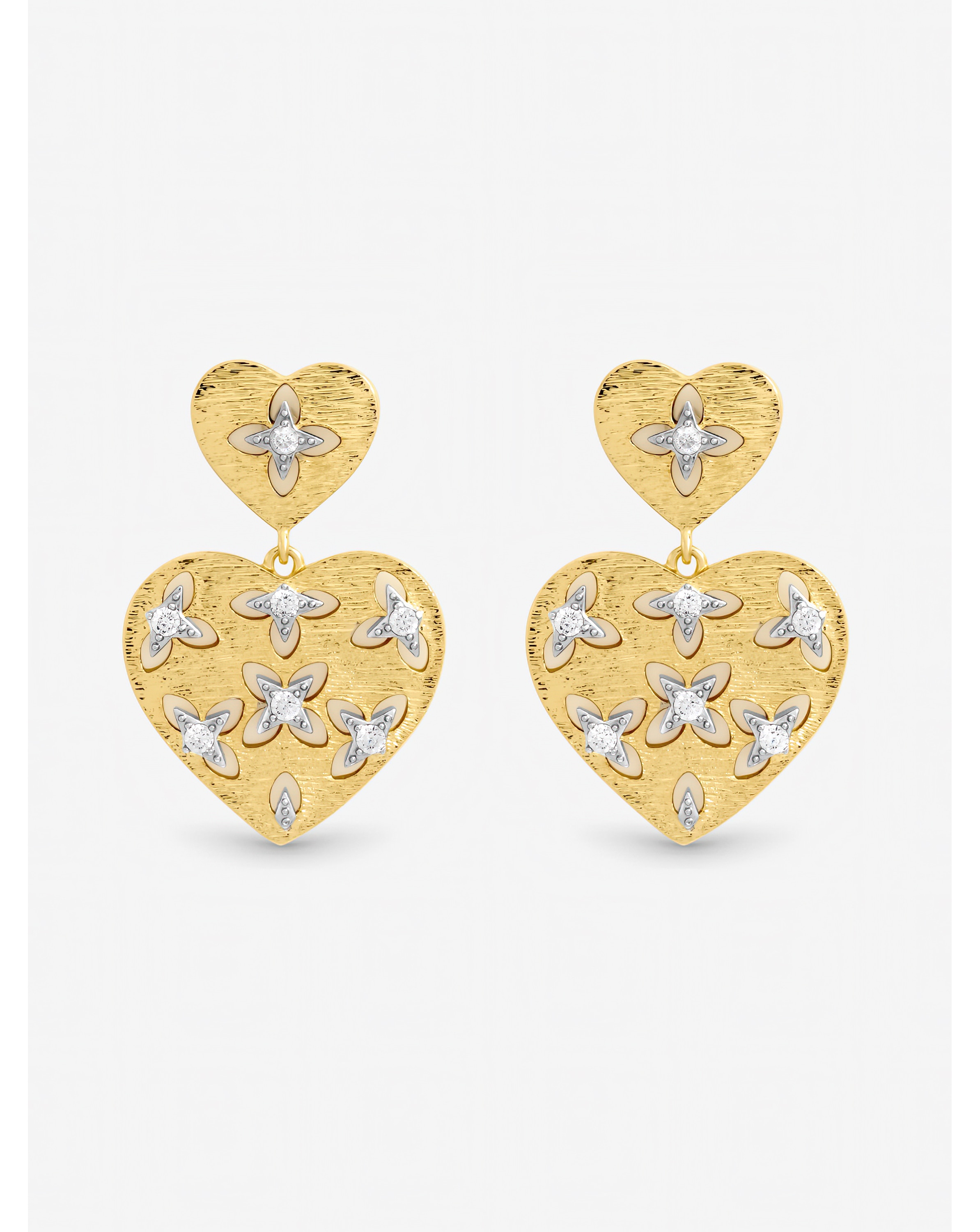 New In - Gold Plated Cut Out Heart Earrings