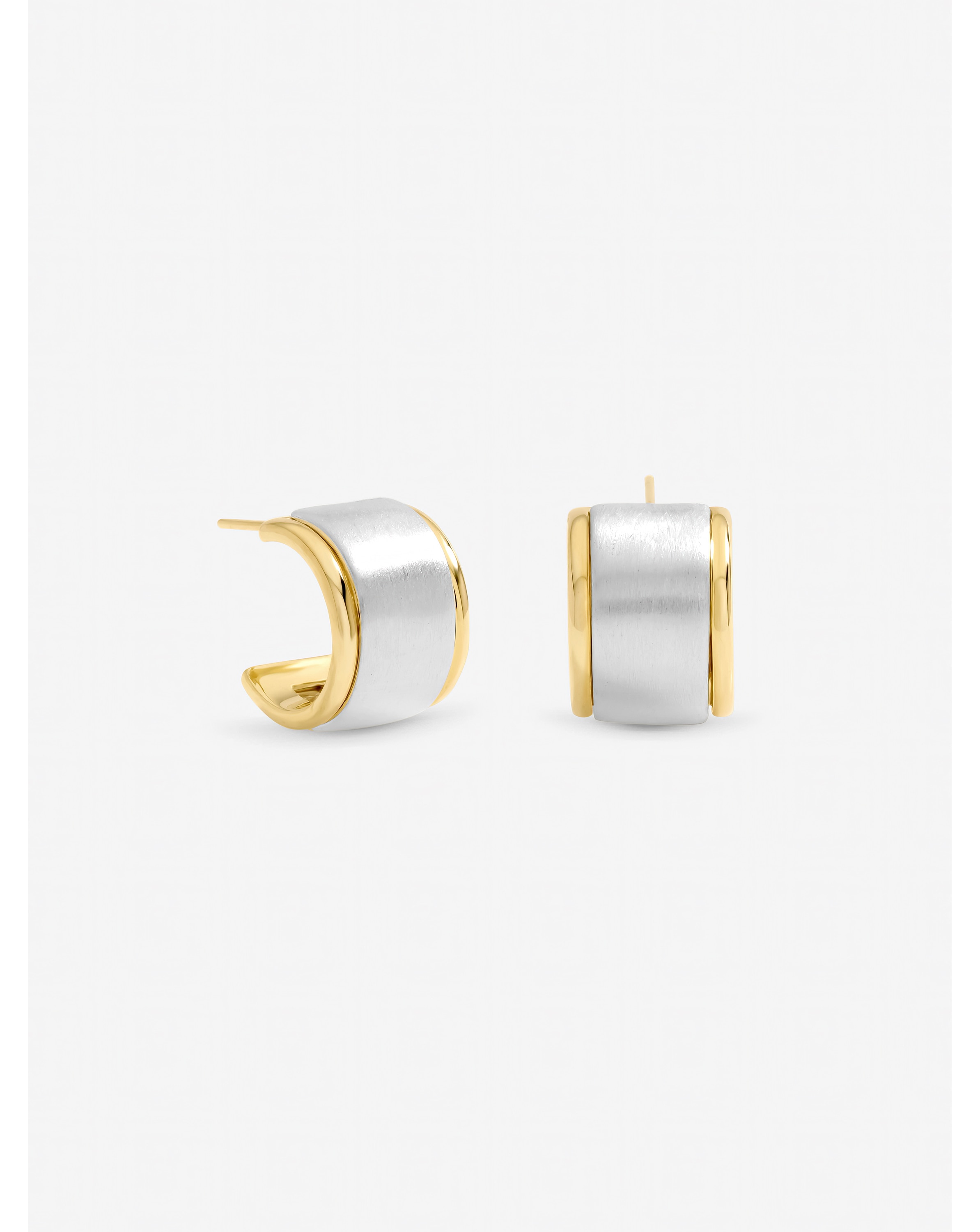 New In - Jon Richard Two Tone Satin Hoop Earrings
