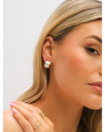 Jon Richard Two Tone Satin Hoop Earrings