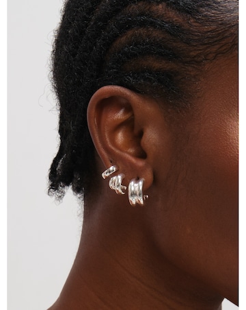 Mood Silver Plated Hoops - Pack of 3