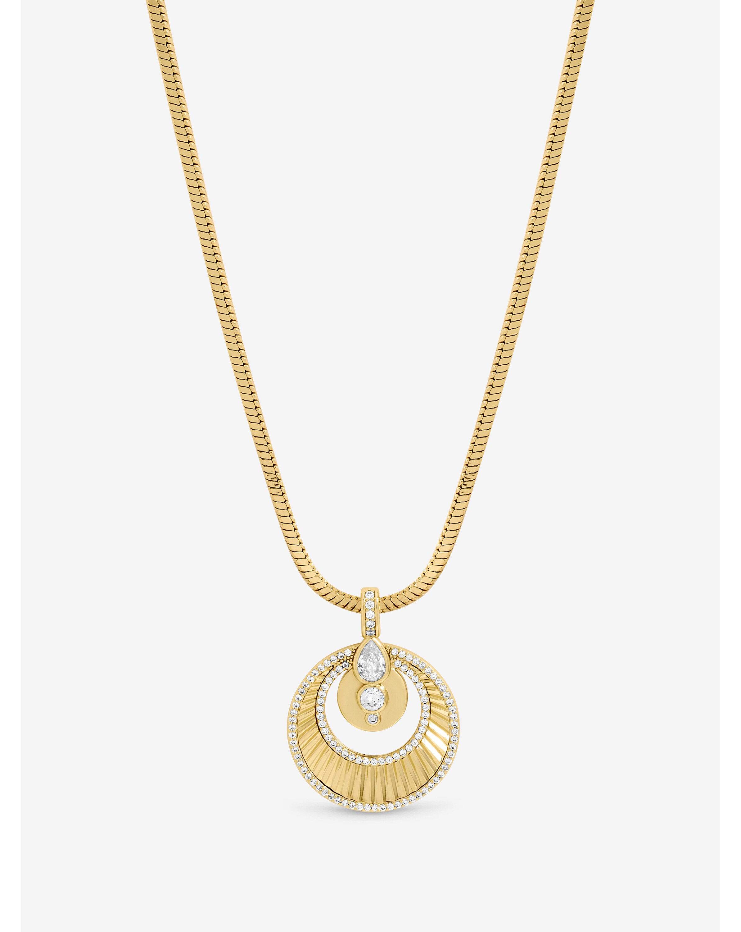 New In - Two Tone Crystal Pendant - Gift Pouch