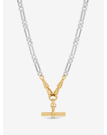 Inicio Two Tone T-Bar Necklace - Gift Pouch