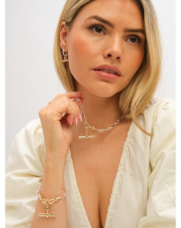 Inicio Two Tone T-Bar Necklace - Gift Pouch