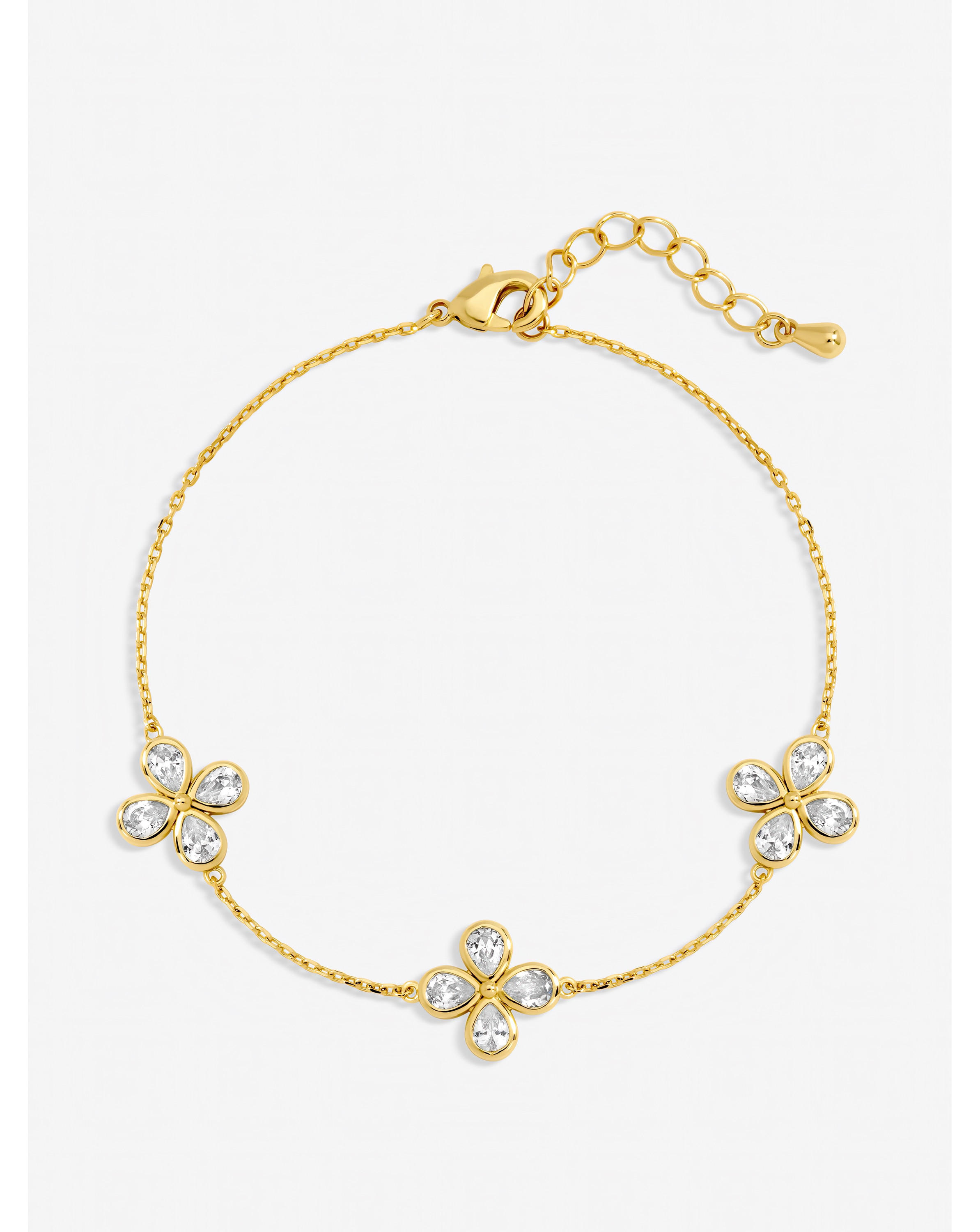 New In - Gold Plated Crystal Flower Bracelet
