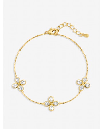 Jon Richard Gold Plated and Crystal Delicate Flower Bracelet