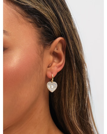 Jon Richard Gold Plated and Mother of Pearl Heart Earrings