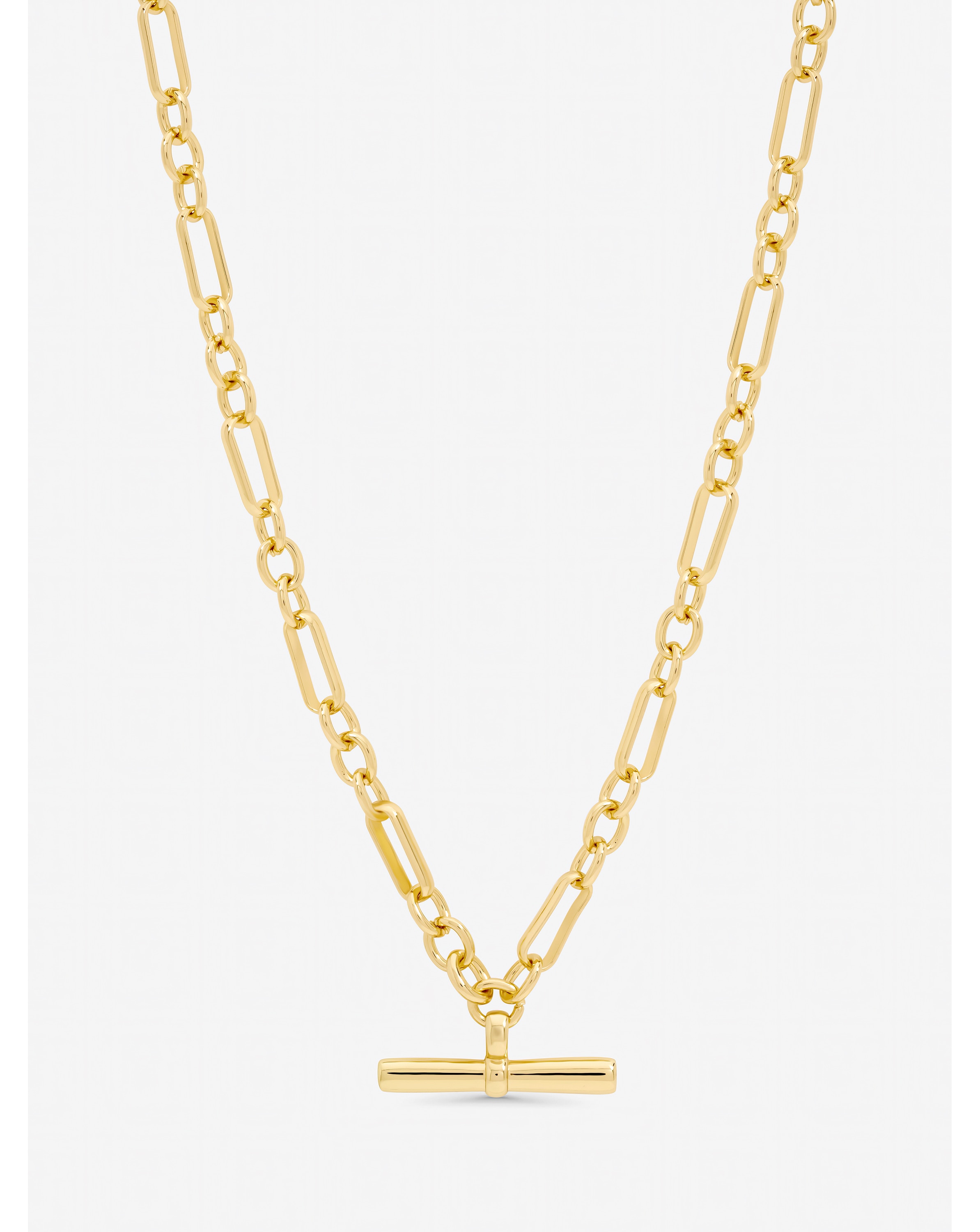 Gold Plated Luxe T-Bar Necklace