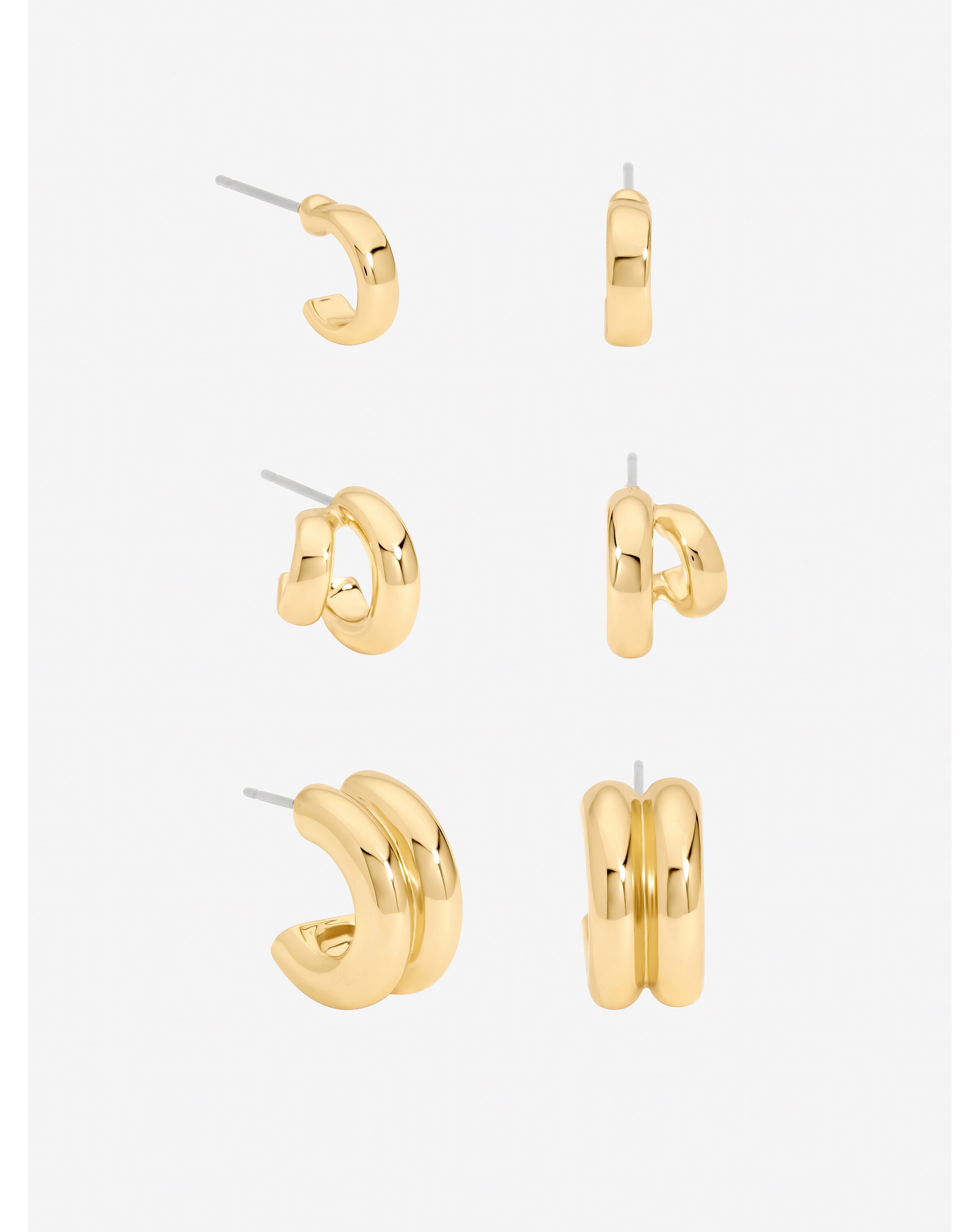 New In - Mood Gold Plated Hoops - Pack of 3