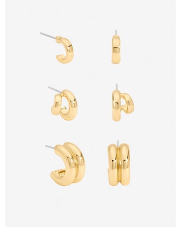 Mood Gold Plated Hoops - Pack of 3