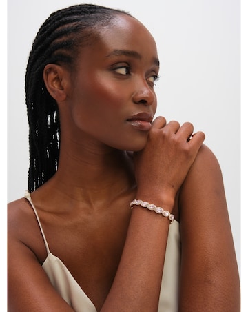 Jon Richard Gold Plated and Pink Navette Stretch Bracelet