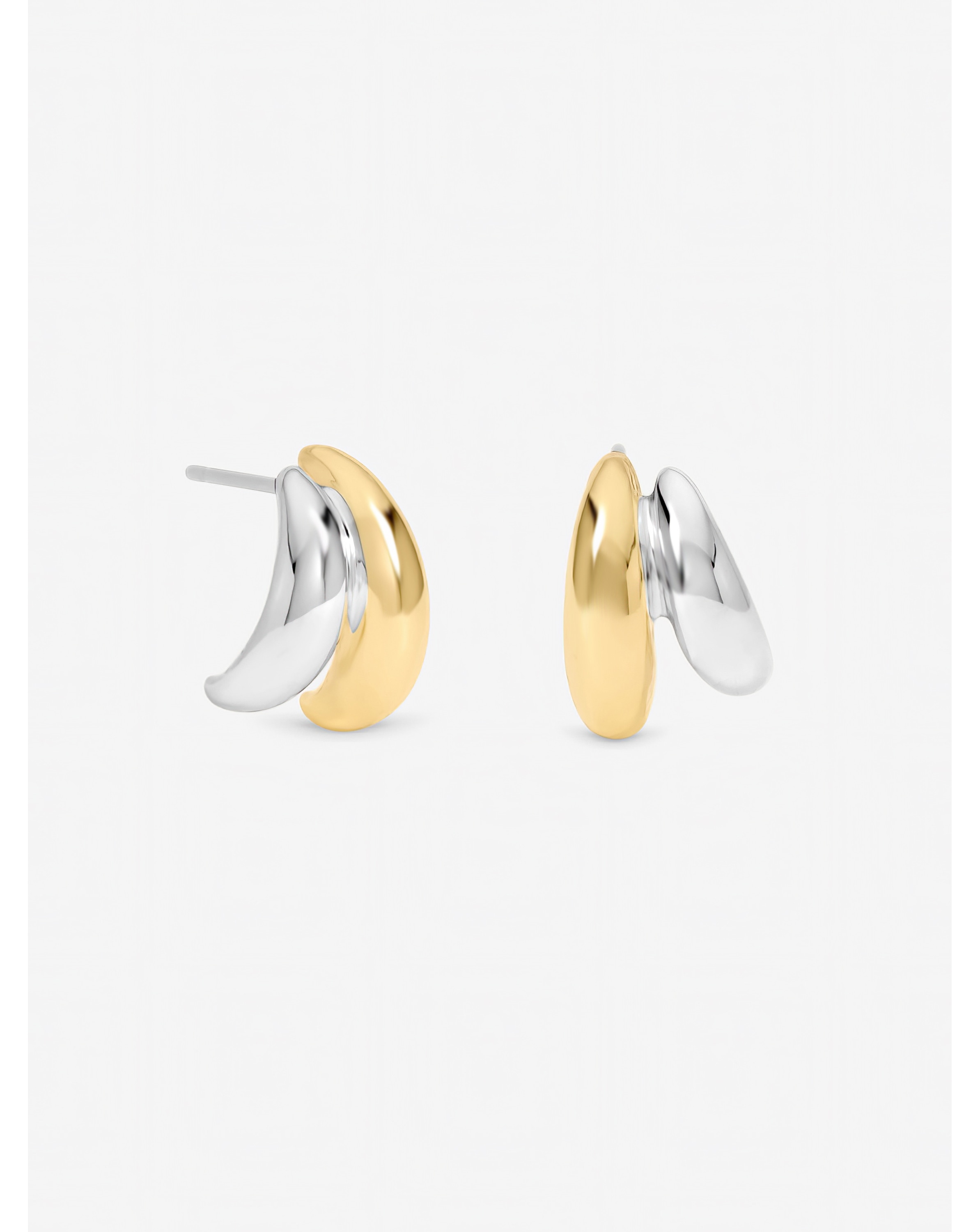 New In - Two Tone Double Row Hoop Earrings