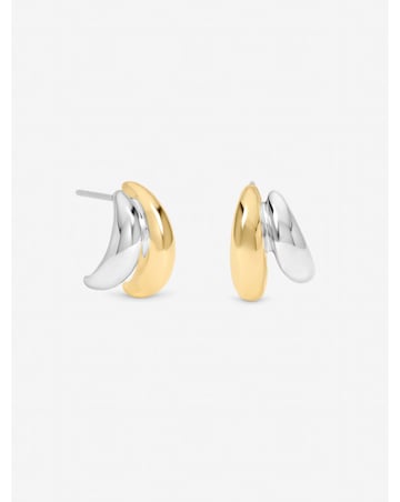 Jon Richard Two Tone Double Row Hoop Earrings